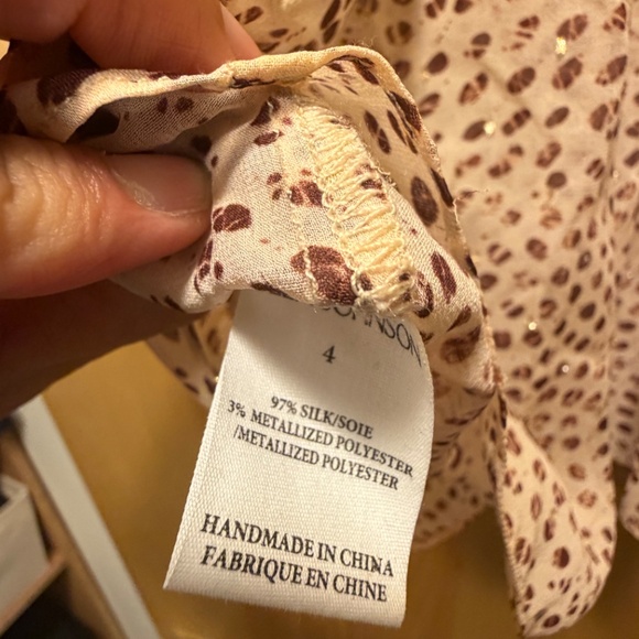 Ulla Johnson Marilyn Leopard Ikat Print Silk Top Size 4 - Picture 13 of 13